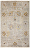 Suzani, 4x6 Gray Wool Area Rug - 3' 10" x 6' 1"