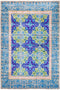 Suzani, 5x8 Blue Wool Area Rug - 5' 4" x 6' 10"