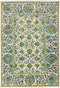 Suzani, 4x6 Green Wool Area Rug - 4' 3" x 6' 1"