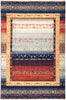 Tribal, 8x10 Blue Wool Area Rug - 6' 5" x 9' 10"