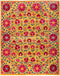 Suzani, 8x10 Orange Wool Area Rug - 8' 3" x 10' 1"