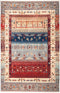Tribal, 4x6 Blue Wool Area Rug - 4' 2" x 6' 1"