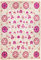 Suzani, 8x10 Pink Wool Area Rug - 8' 1" x 10' 2"