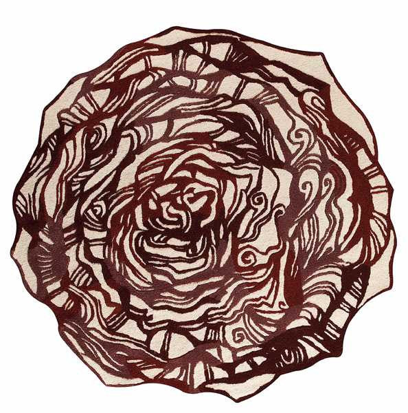 MAT Orange 10WVT Hibiscus Area Rug