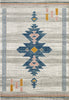 Abani Porto PRT110A Southwestern Tribal Print Blue and Orange Area Rug