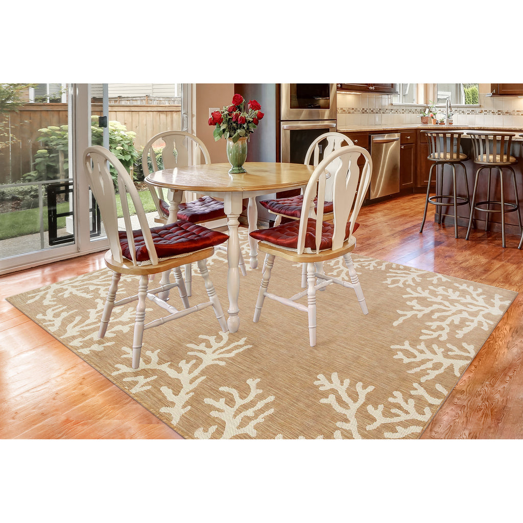 Trans Ocean Carmel Coral Border Area Rug
