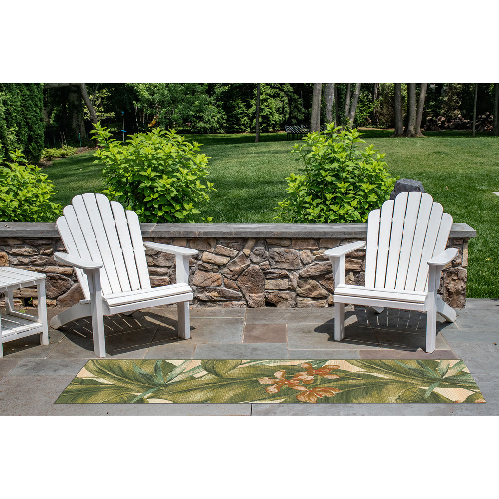 Trans Ocean Marina Tropical Leaf Area Rug