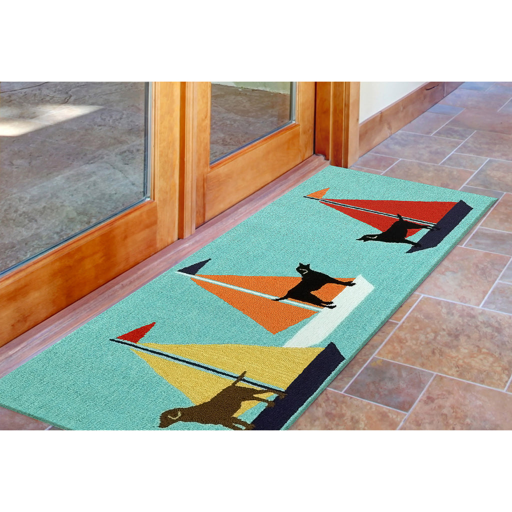 Trans Ocean Frontporch Sailing Dog Area Rug