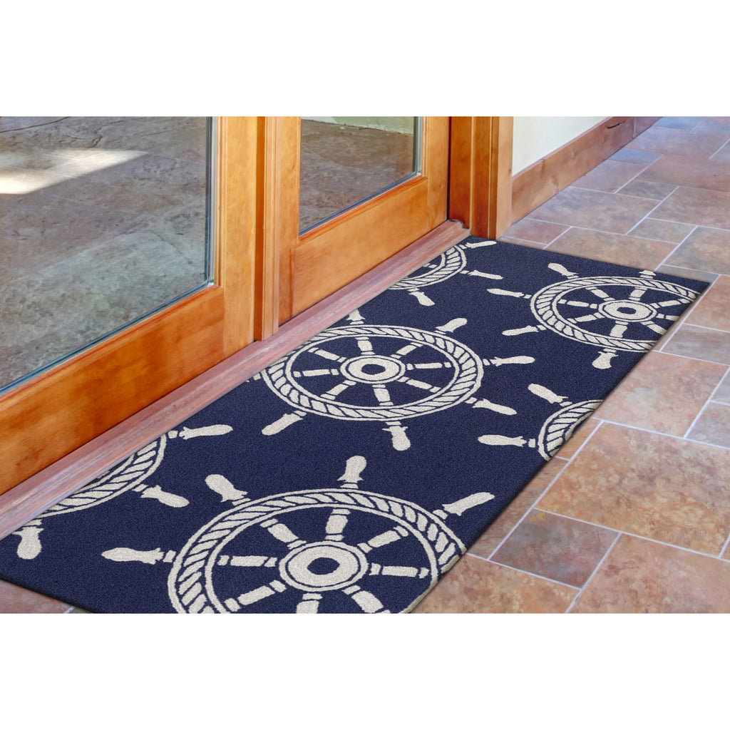 Trans Ocean Frontporch Ship Wheel Area Rug