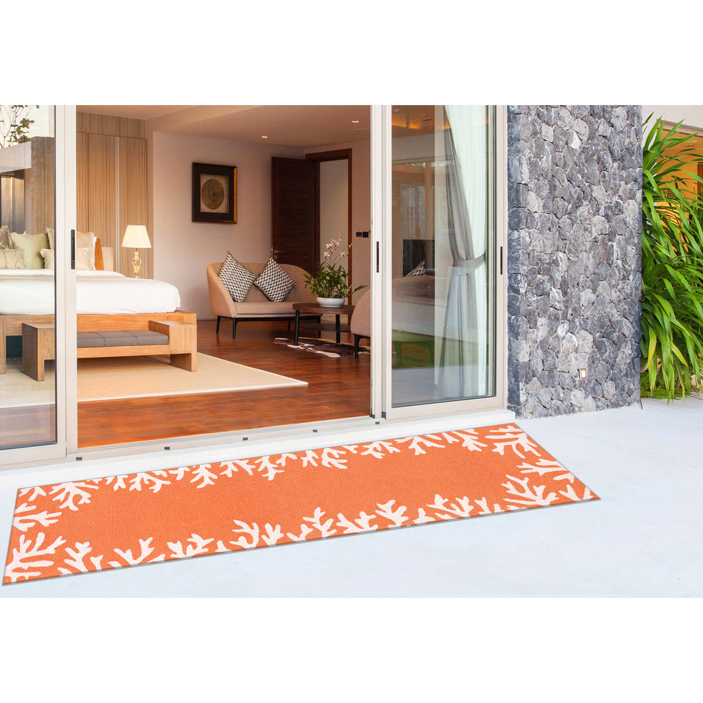 Trans Ocean Capri Coral Border Area Rug