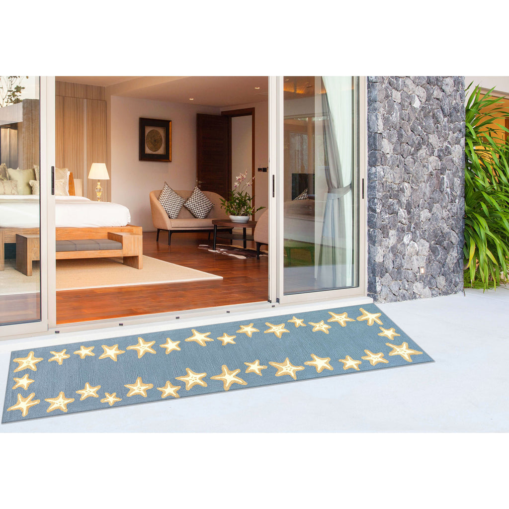 Trans Ocean Capri Starfish Border Area Rug