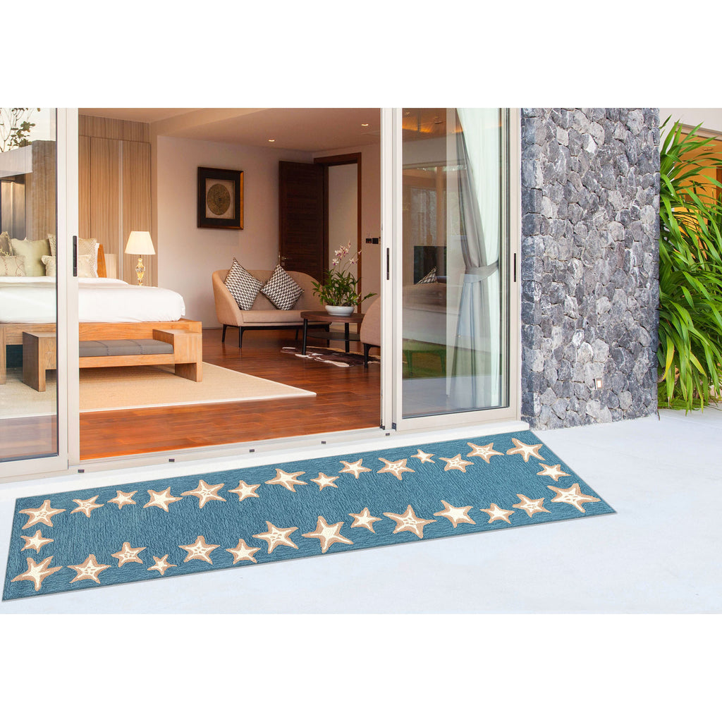 Trans Ocean Capri Starfish Border Area Rug
