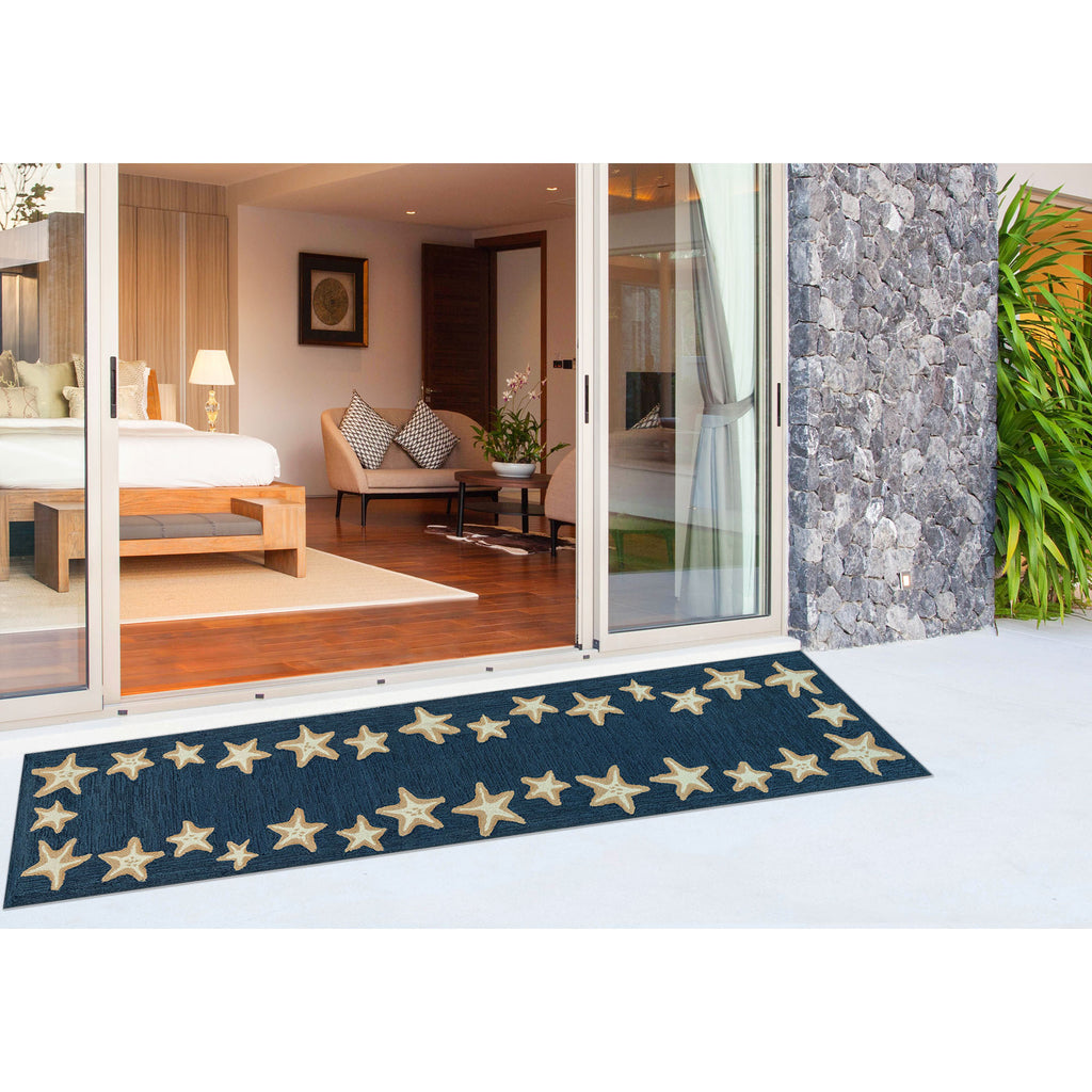 Trans Ocean Capri Starfish Border Area Rug