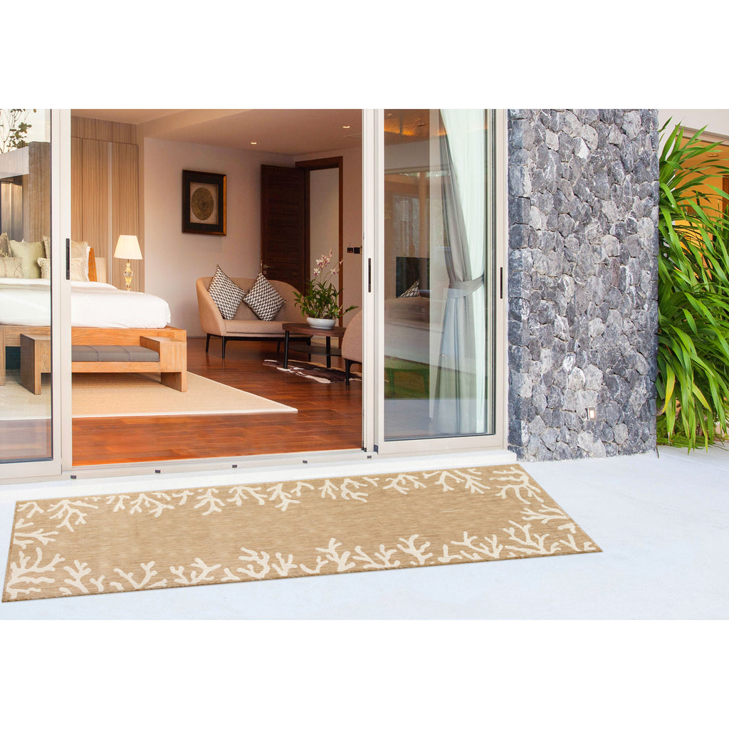 Trans Ocean Carmel Coral Border Area Rug