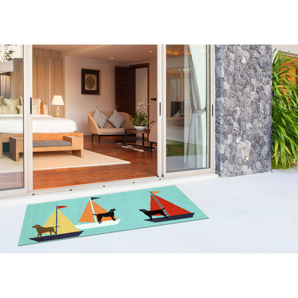 Trans Ocean Frontporch Sailing Dog Area Rug