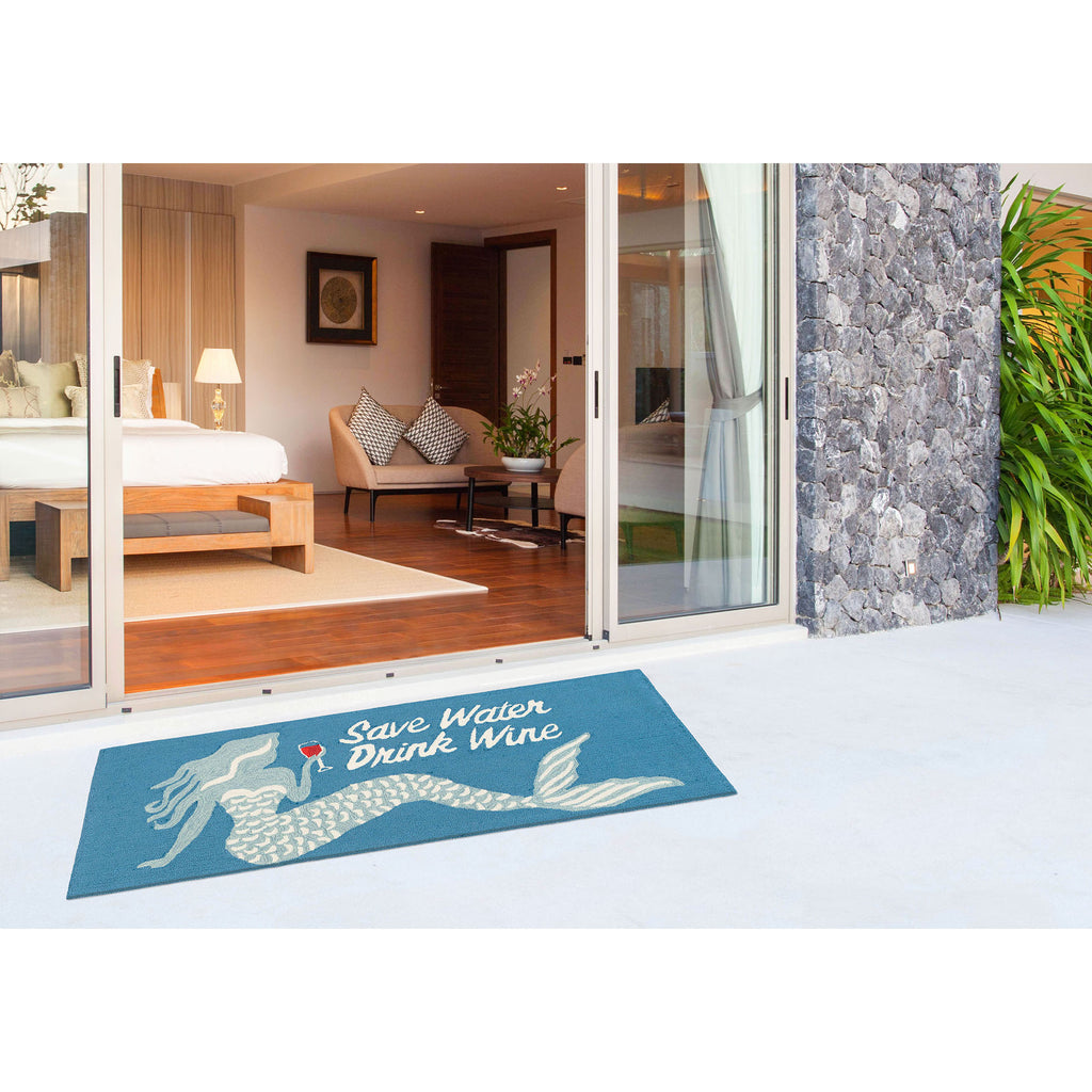 Trans Ocean Frontporch Save Water Drink Wine Area Rug