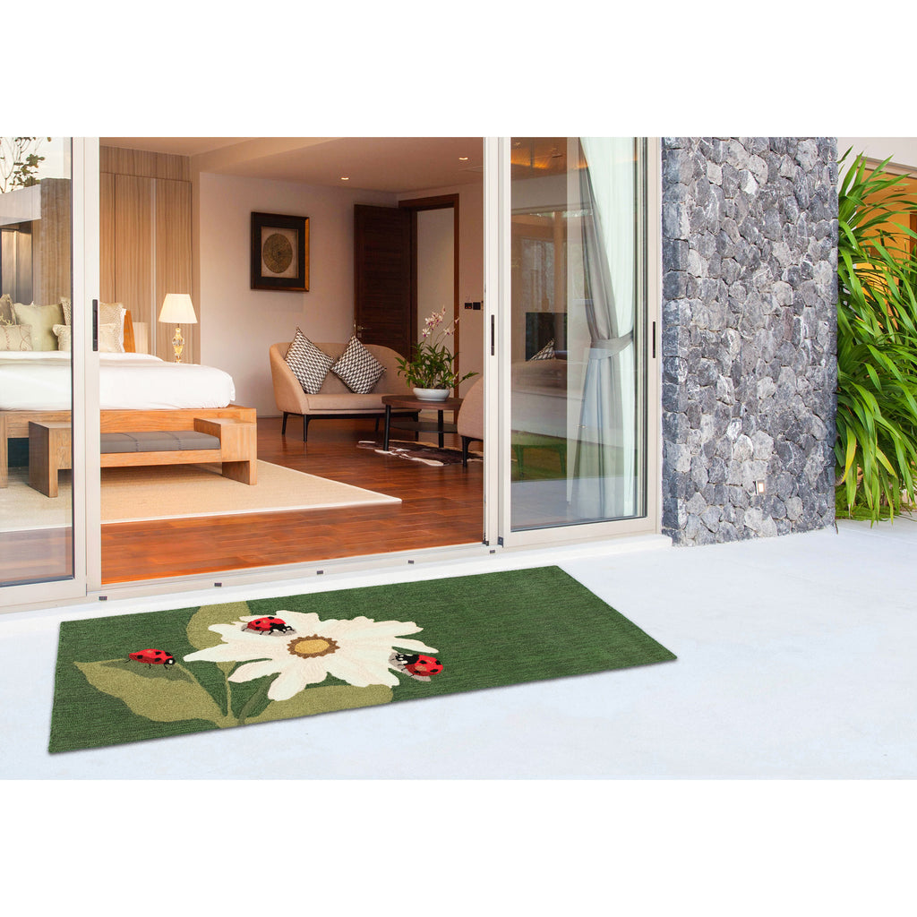 Trans Ocean Frontporch Ladybugs Area Rug