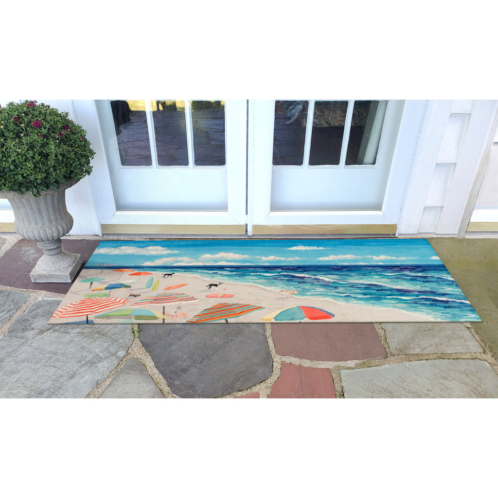 Trans Ocean Illusions Dog Beach Area Rug