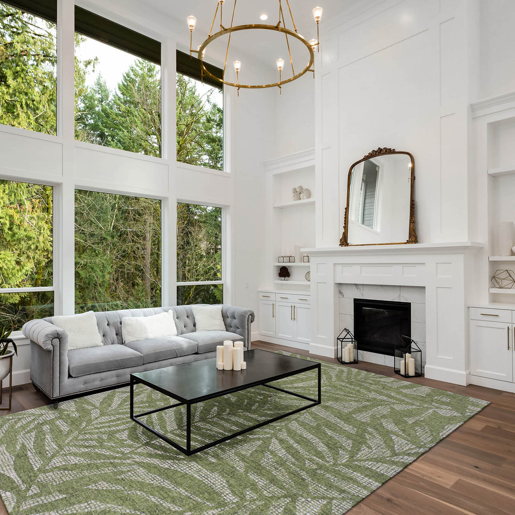 Trans Ocean Savannah Olive Branches Area Rug