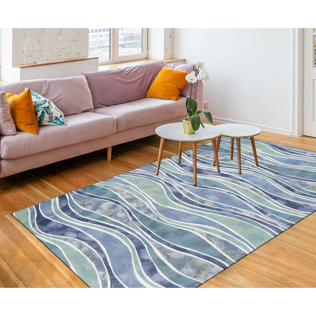 Trans Ocean Visions III Wave Area Rug