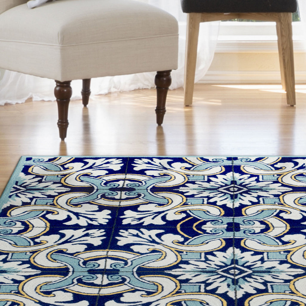 Trans Ocean Ravella Floral Tile Area Rug