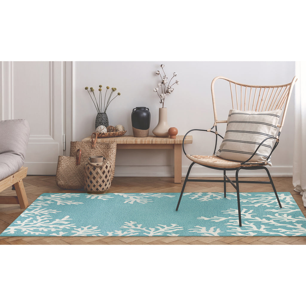 Trans Ocean Capri Coral Border Area Rug