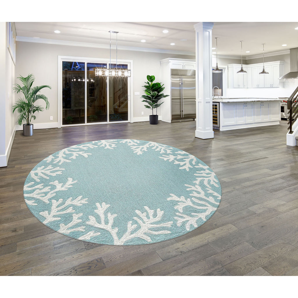 Trans Ocean Capri Coral Border Area Rug