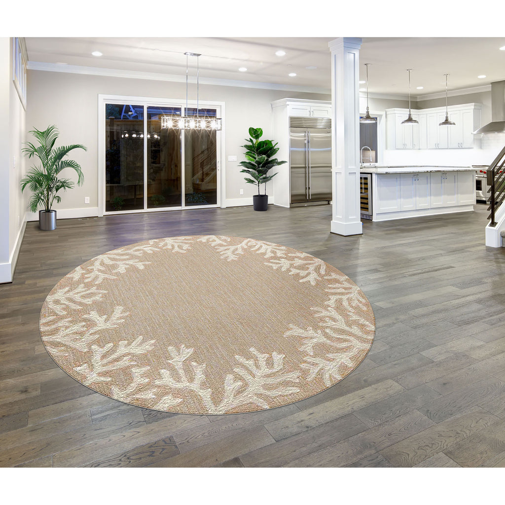 Trans Ocean Capri Coral Border Area Rug