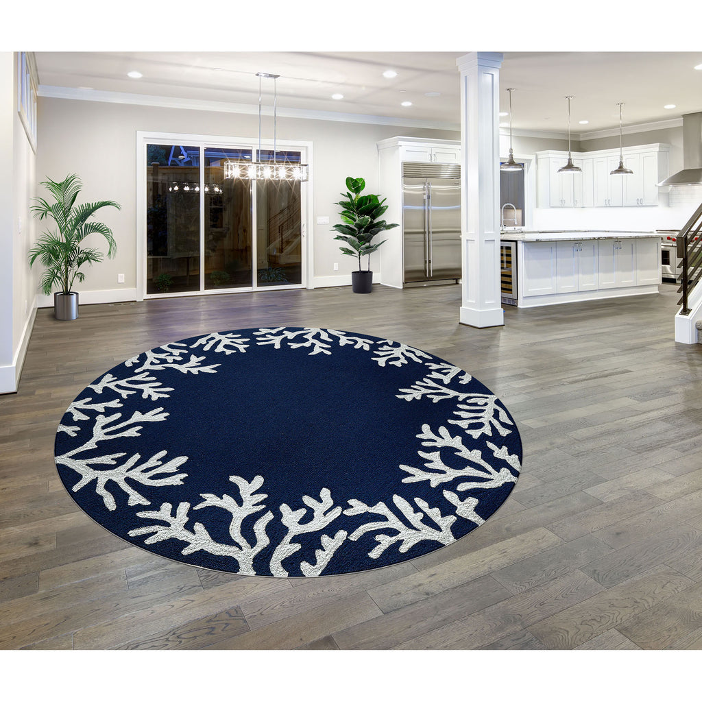 Trans Ocean Capri Coral Border Area Rug