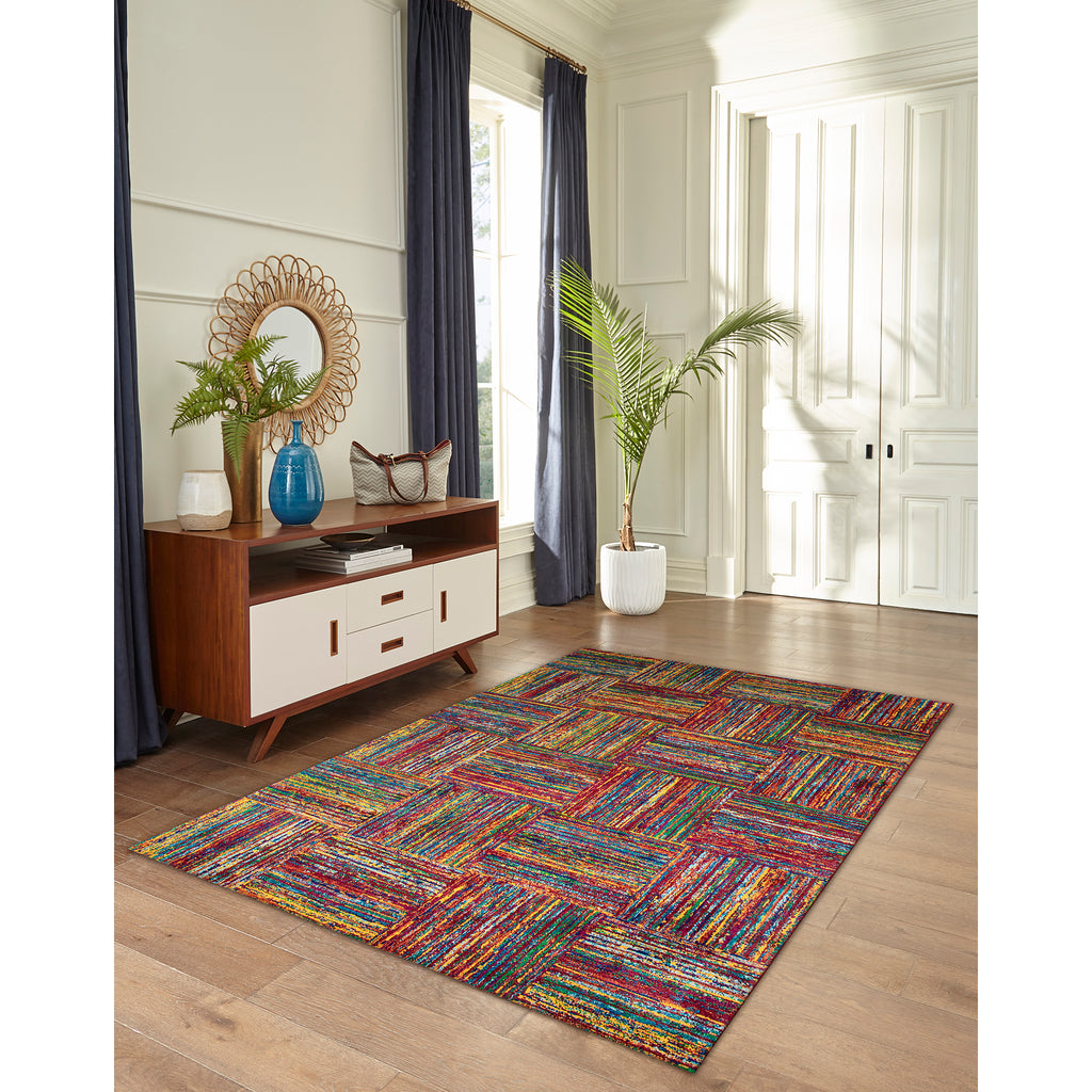 Trans Ocean Fiesta Squares Area Rug