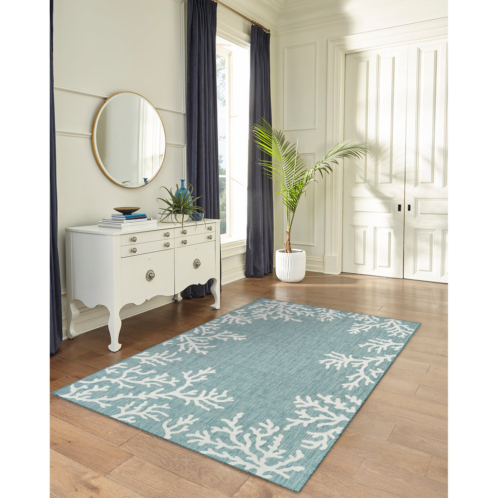 Trans Ocean Carmel Coral Border Area Rug