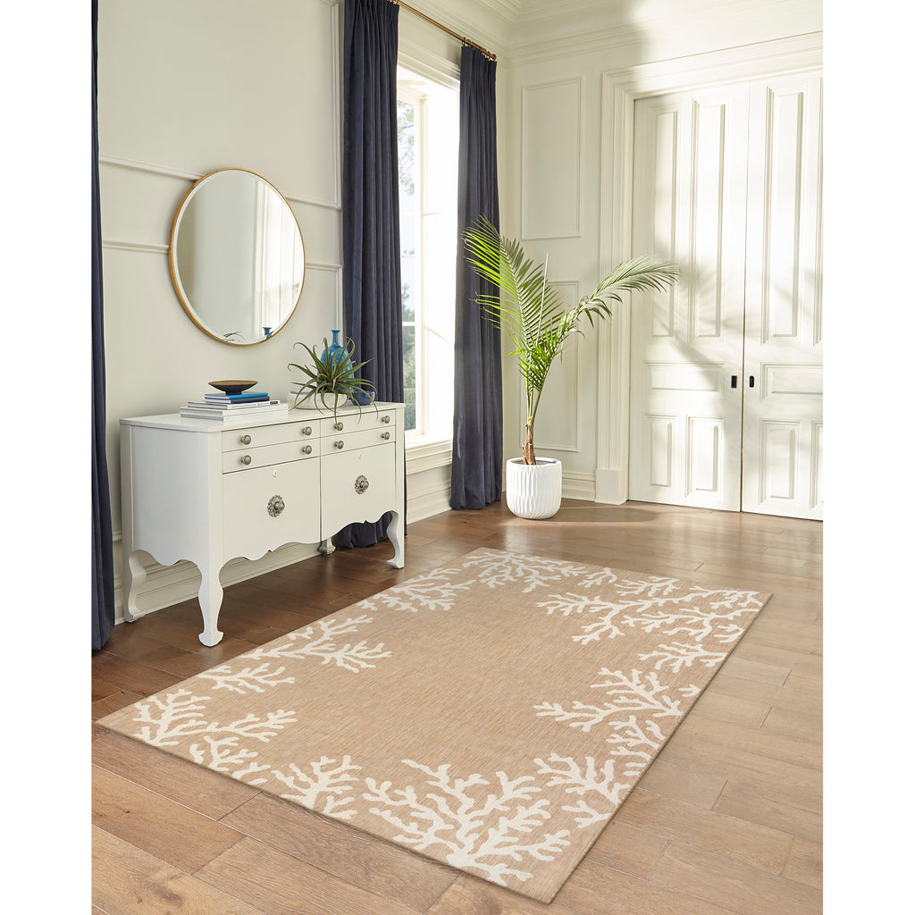 Trans Ocean Carmel Coral Border Area Rug