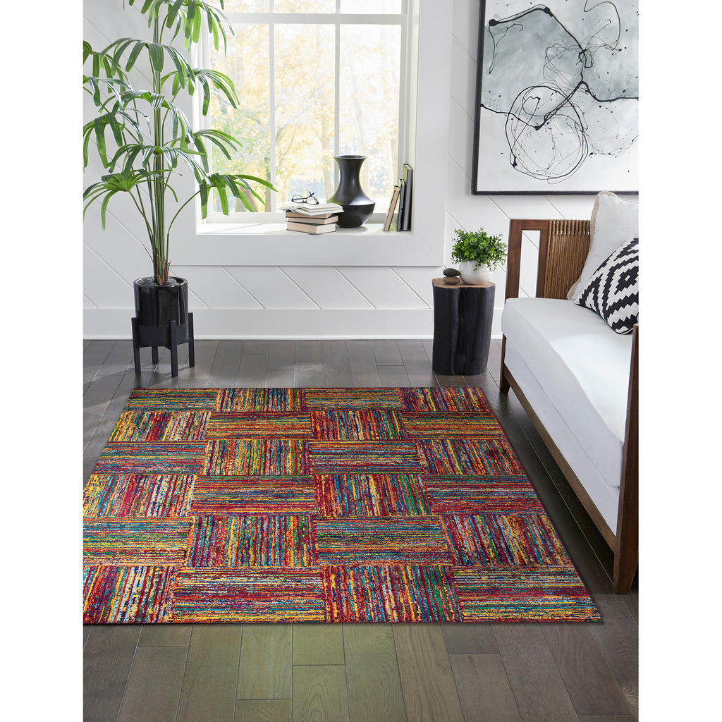 Trans Ocean Fiesta Squares Area Rug