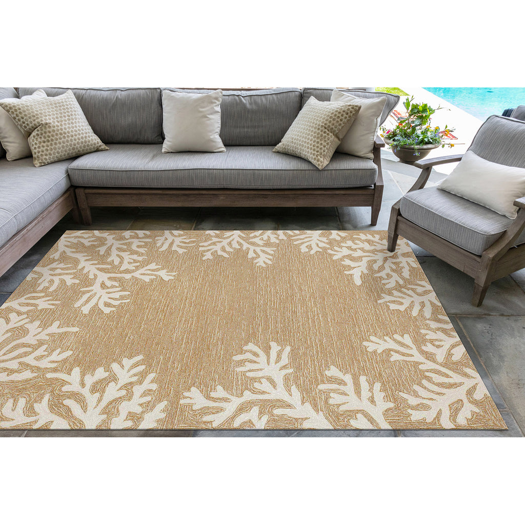 Trans Ocean Capri Coral Border Area Rug