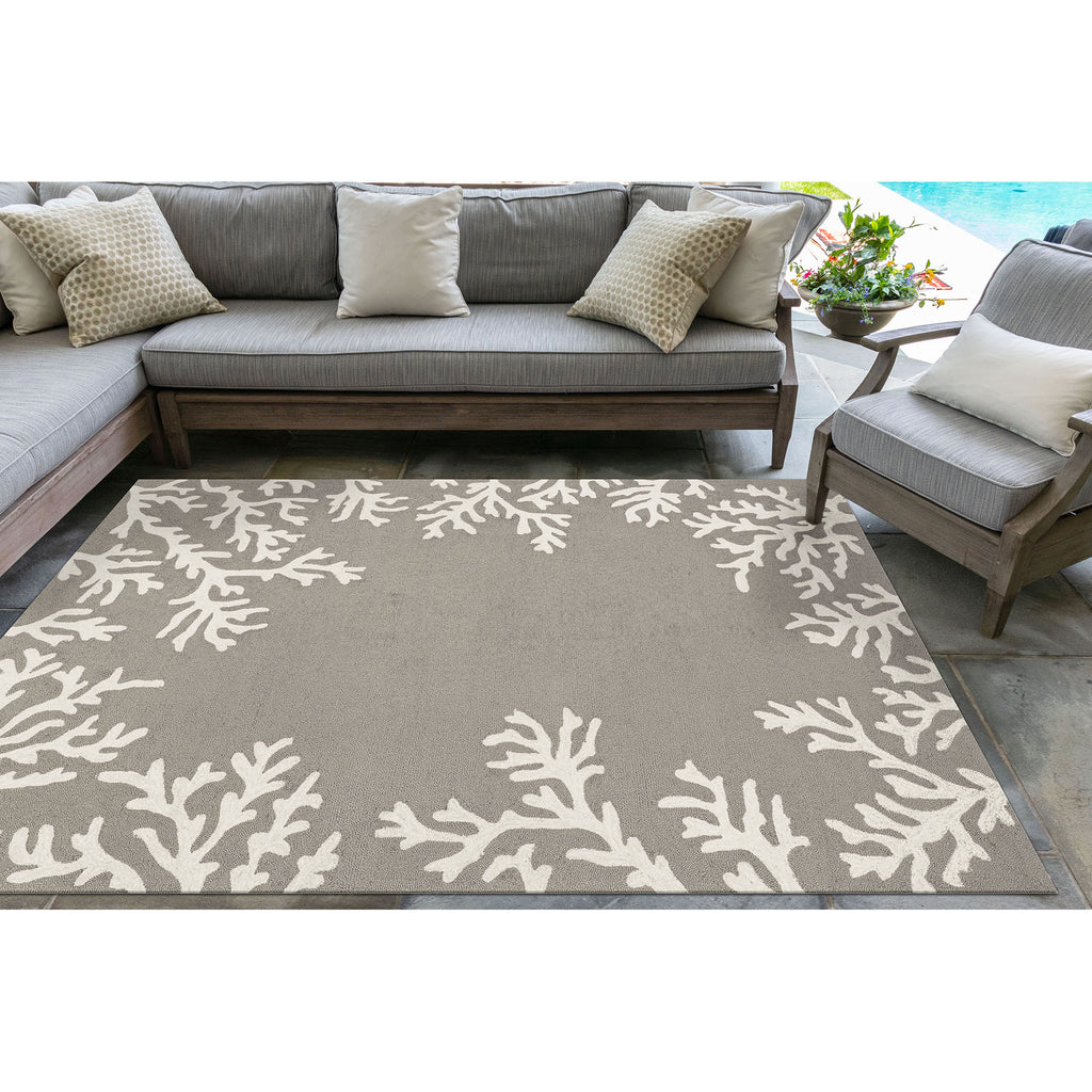 Trans Ocean Capri Coral Border Area Rug