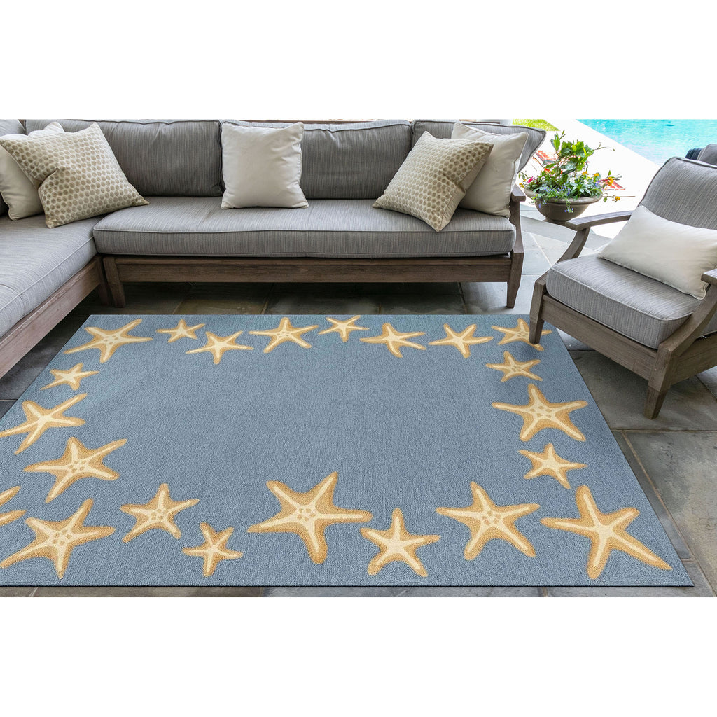 Trans Ocean Capri Starfish Border Area Rug