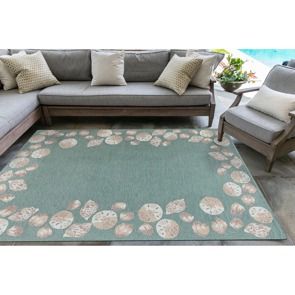 Trans Ocean Capri Seashell Border Area Rug