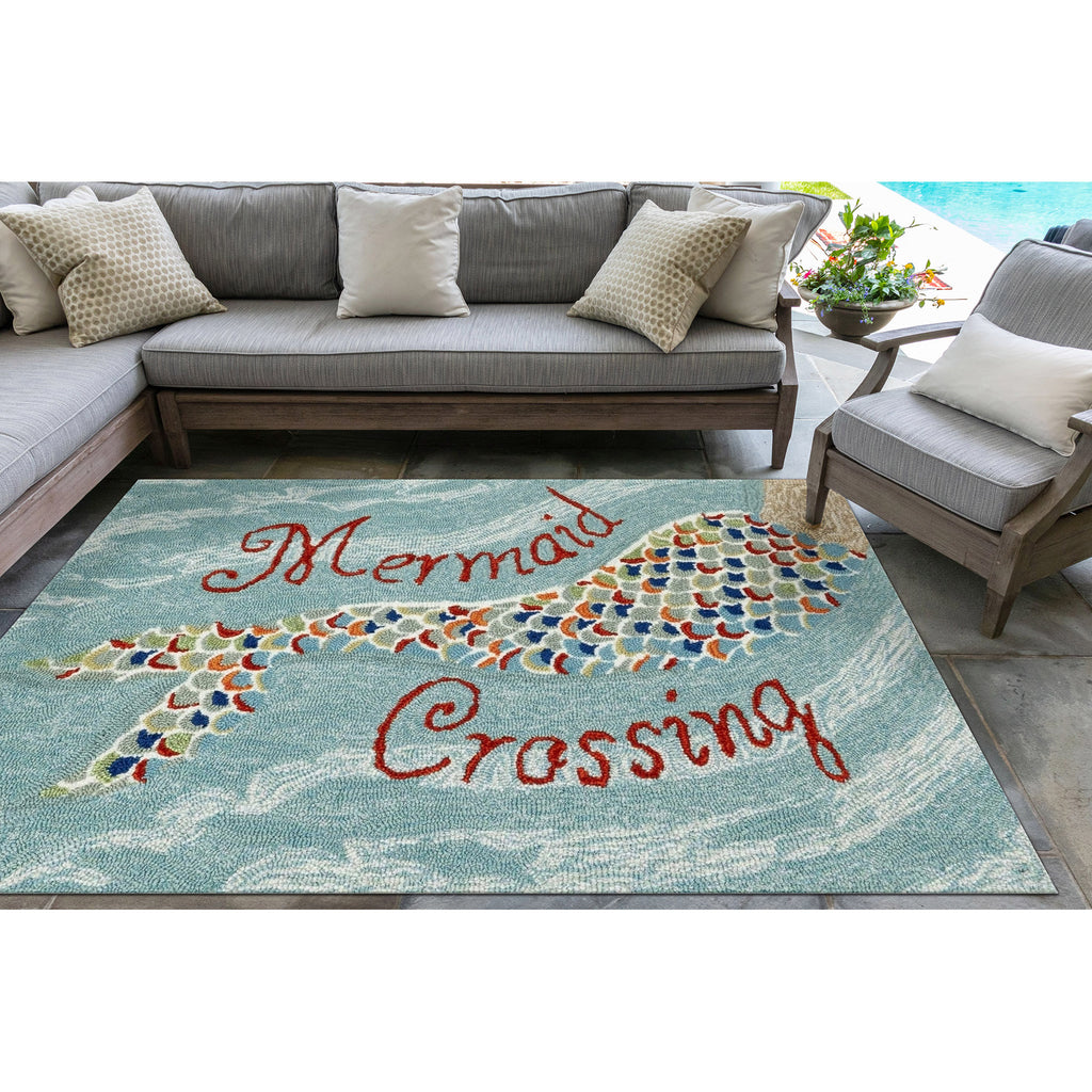 Trans Ocean Frontporch Mermaid Crossing Area Rug