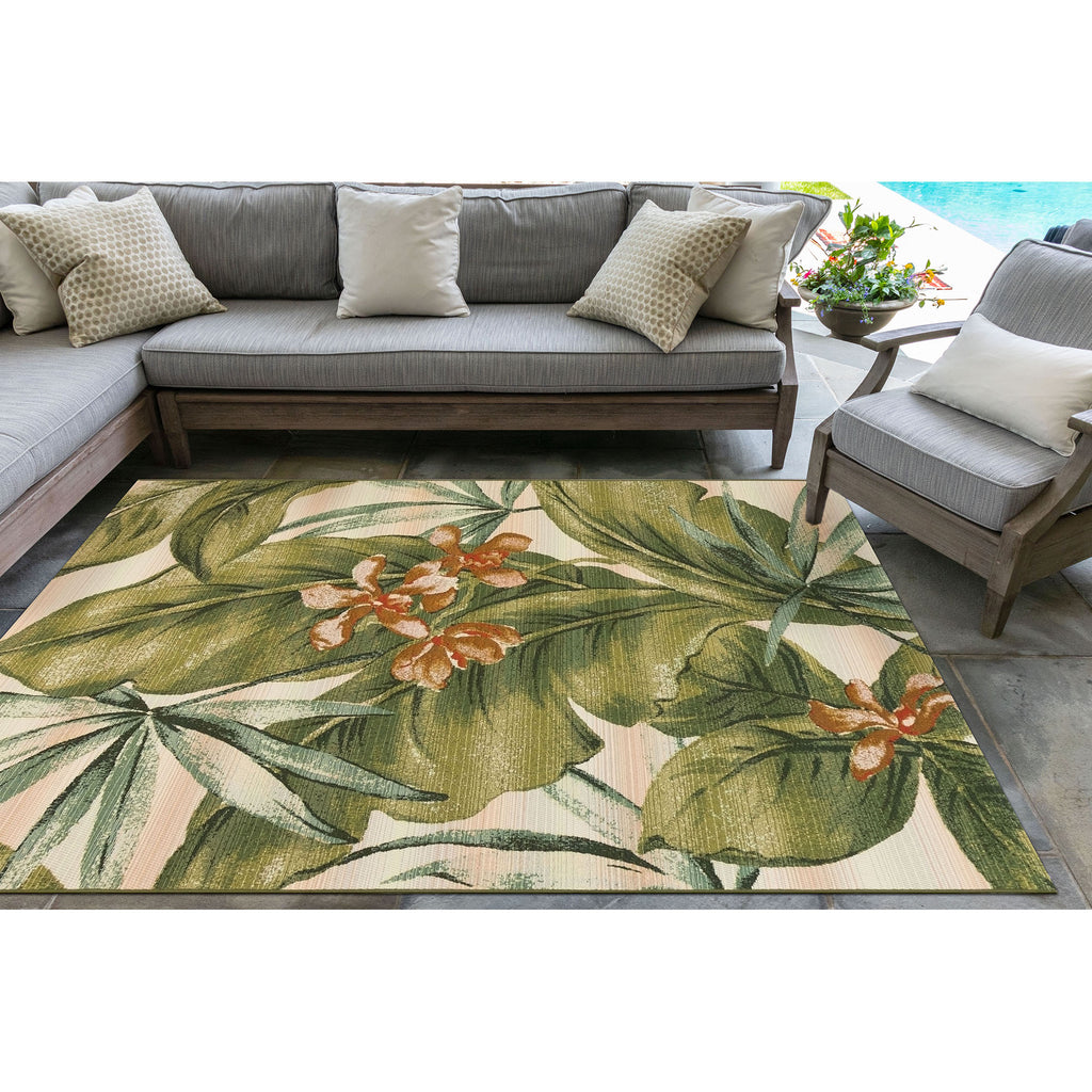 Trans Ocean Marina Tropical Leaf Area Rug