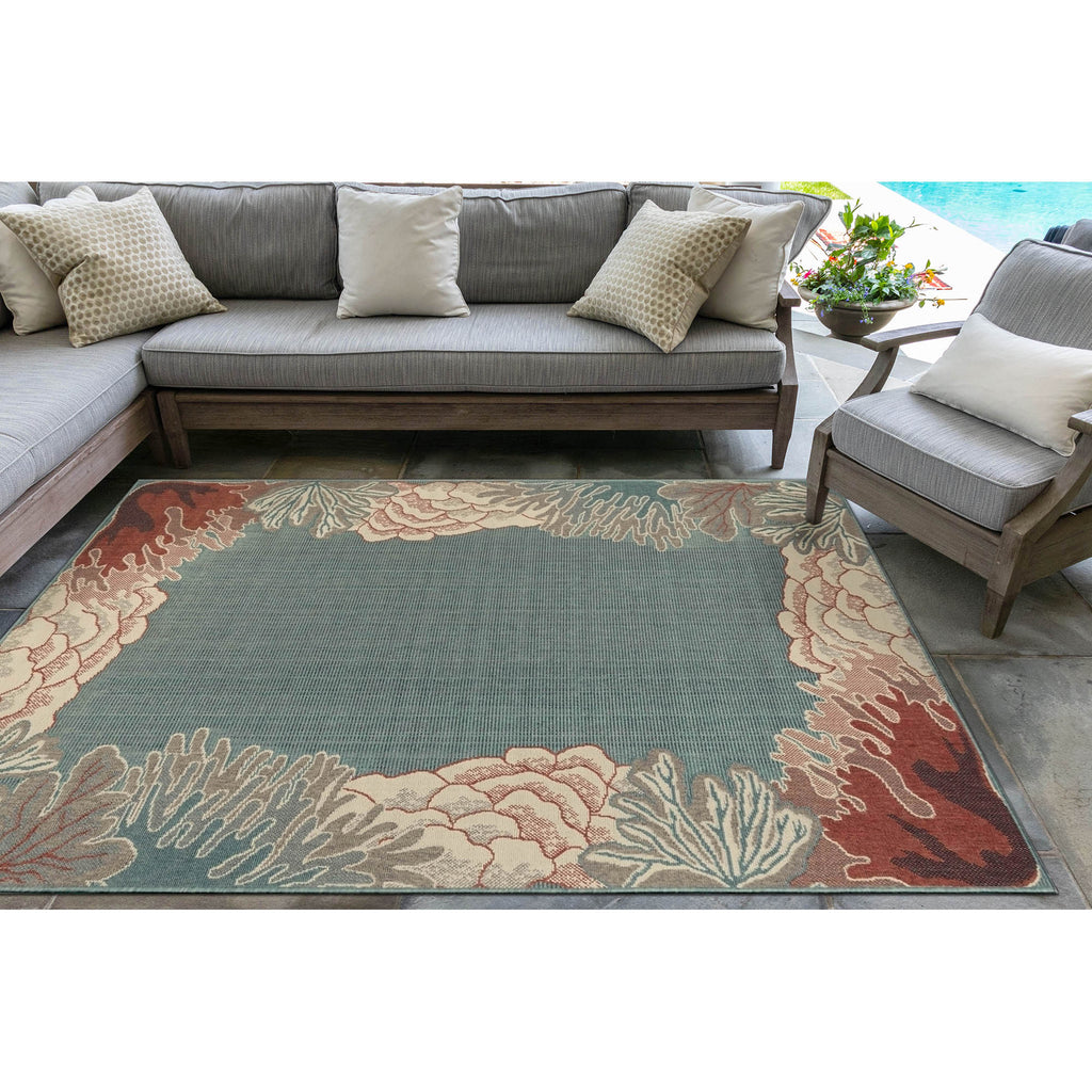 Trans Ocean Riviera Reef Border Area Rug