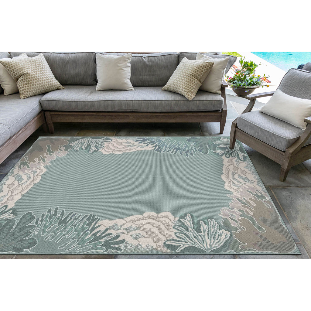 Trans Ocean Riviera Reef Border Area Rug