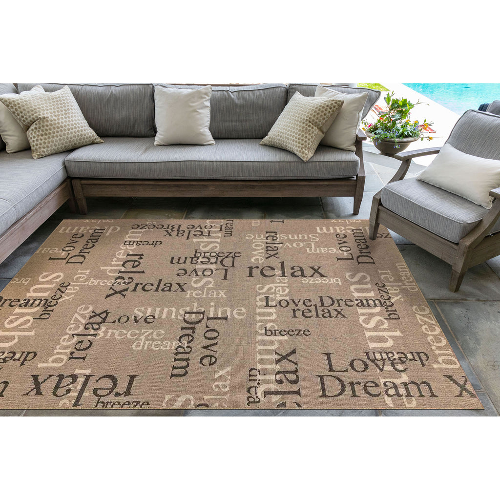 Trans Ocean Riviera Happy Words Area Rug