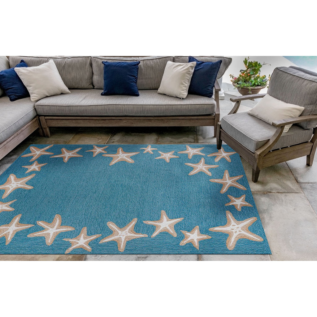 Trans Ocean Capri Starfish Border Area Rug