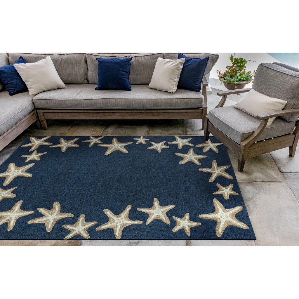 Trans Ocean Capri Starfish Border Area Rug