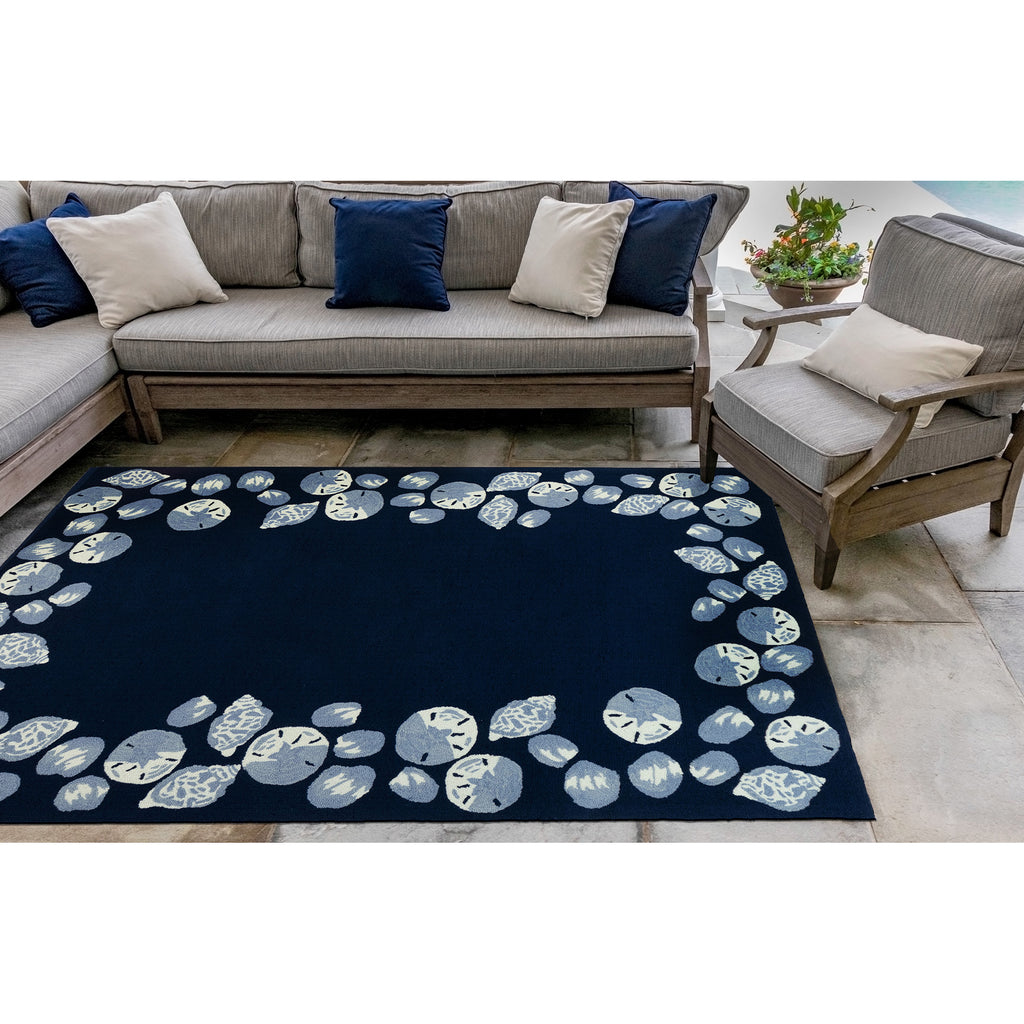 Trans Ocean Capri Seashell Border Area Rug