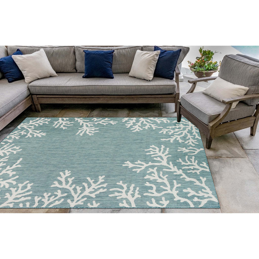 Trans Ocean Carmel Coral Border Area Rug