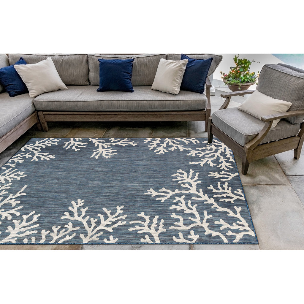 Trans Ocean Carmel Coral Border Area Rug