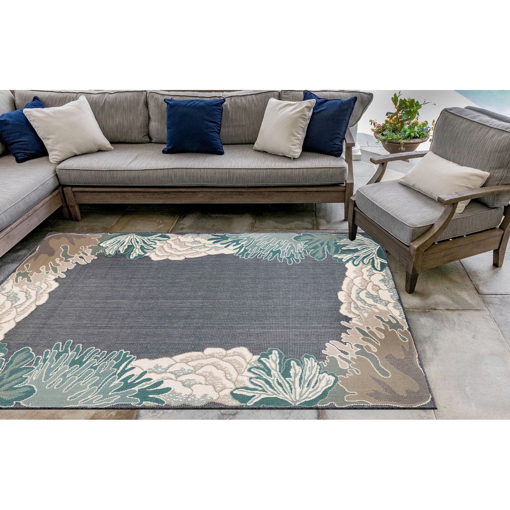Trans Ocean Riviera Reef Border Area Rug