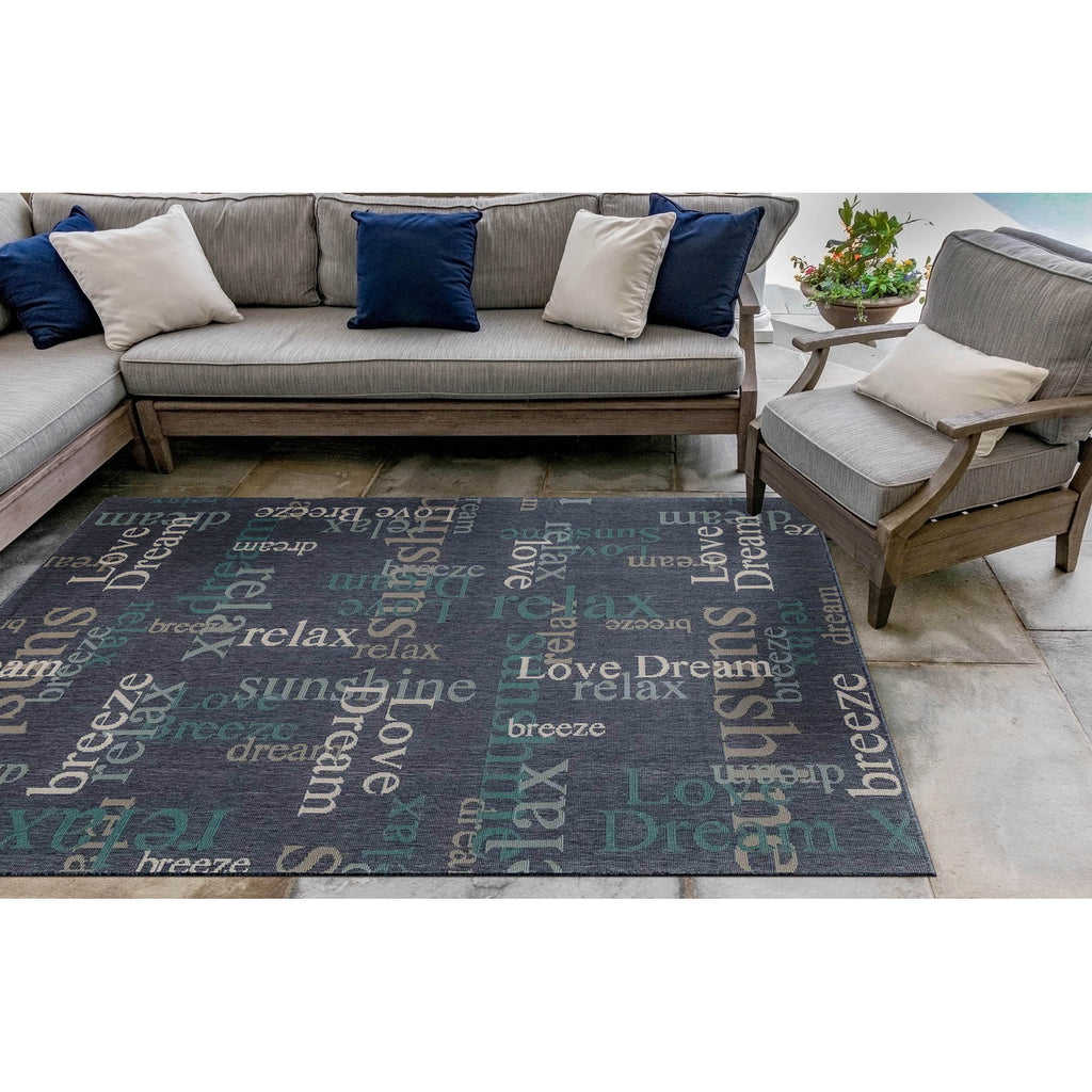 Trans Ocean Riviera Happy Words Area Rug