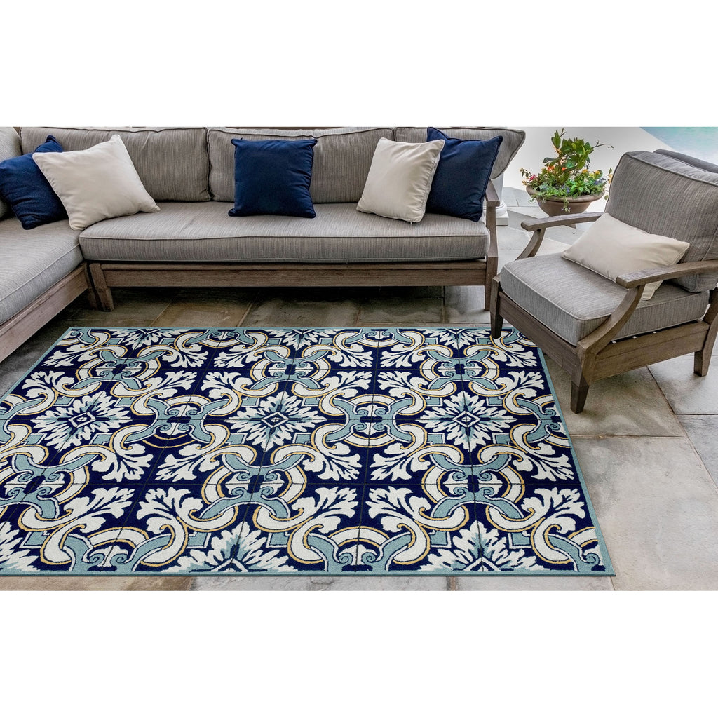 Trans Ocean Ravella Floral Tile Area Rug